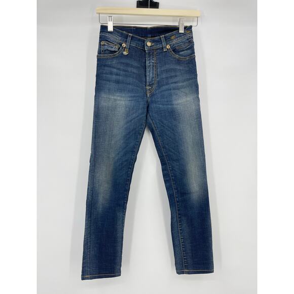 R13 | High Rise Skinny Jeans Dark Worn Wash 25 Indie Sleaze Grunge - Picture 2 of 16